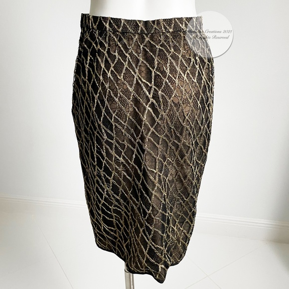 Authentic Vintage Bill Blass 2-Piece Illusion Lace Jacket & Skirt Set Size 12 - Picture 12 of 12